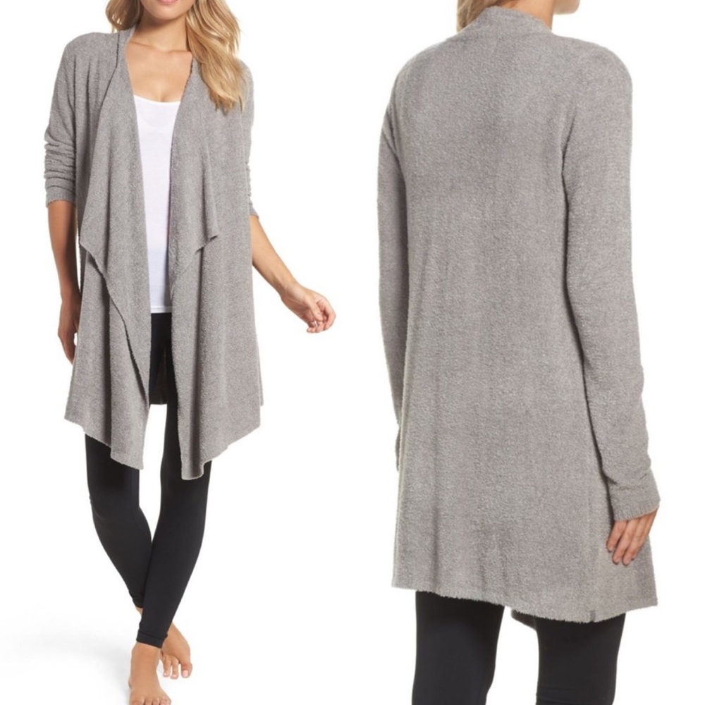 Barefoot dreams dark gray long cardigan size S/M